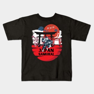 Colorful manga-style Japanese Samurai anime Character design Kids T-Shirt